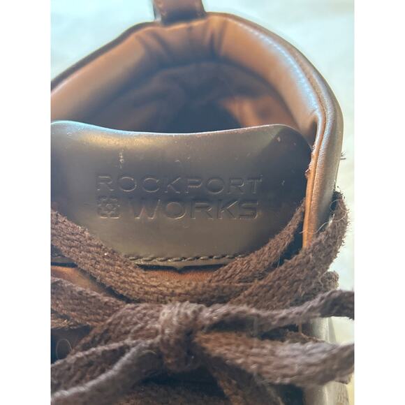 Men's Rockport Works Prestige Point Chukka Steel Toe Boots Beeswax Brown 11M - Picture 15 of 16